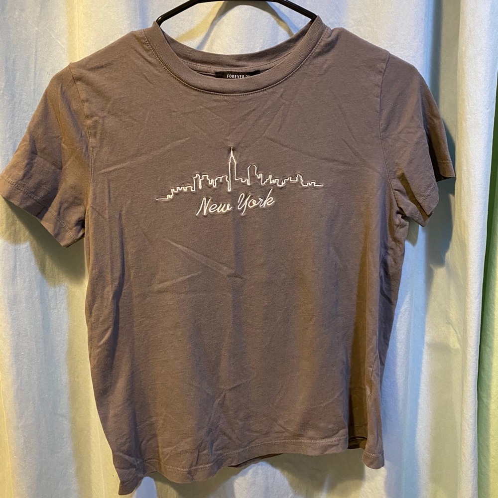 Grey New York Forever 21 Graphic Tee